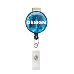 Portacredenciales retráctil redondo hecho a medida personalizable ⌀2.8 color azul ultramarino