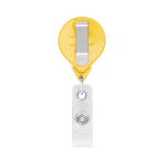 Portacredenciales hecho a medida retráctil redondo personalizable ⌀2.5 color amarillo tercera vista