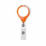 Portacredenciales hecho a medida retráctil redondo personalizable ⌀2.5 color naranja septima vista