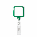 Portacredenciales hecho a medida retráctil cuadrado personalizable color verde botella septima vista