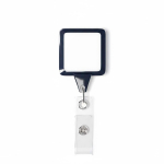 Portacredenciales hecho a medida retráctil cuadrado personalizable color azul ultramarino septima vista