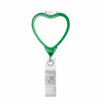 Portacredenciales retráctil hecho a medida en forma de corazón color verde botella septima vista