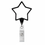 Portacredenciales retráctil hecho a medida en forma de estrella color negro septima vista
