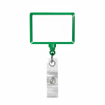 Portacredenciales retráctil hecho a medida en forma rectangular color verde botella septima vista