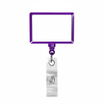 Portacredenciales retráctil hecho a medida en forma rectangular color violeta septima vista