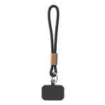 Correa corta para el móvil hecha a medida con detalle en bambú color negro septima vista