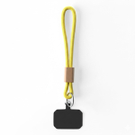 Correa corta para el móvil hecha a medida con detalle en bambú color amarillo septima vista