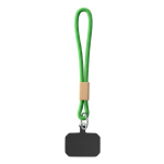 Correa corta para el móvil hecha a medida con detalle en bambú color verde septima vista