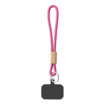 Correa corta para el móvil hecha a medida con detalle en bambú color fucsia septima vista