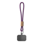 Correa corta para el móvil hecha a medida con detalle en bambú color morado septima vista