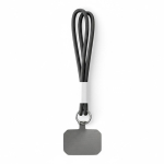 Doble cordones para el móvil hecho a medida con parche personalizable color negro septima vista