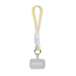 Doble cordones para el móvil hecho a medida con parche personalizable color amarillo