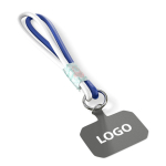 Doble cordones para el móvil hecho a medida con parche personalizable color azul real