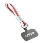 Doble cordones para el móvil hecho a medida con parche personalizable color granate