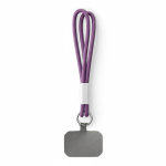 Doble cordones para el móvil hecho a medida con parche personalizable color morado septima vista