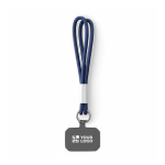 Doble cordones para el móvil hecho a medida con parche personalizable color azul ultramarino vista de impresión