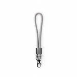 Lanyard muñequera de nailon hecho a medida con pieza metálica color gris septima vista