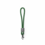 Lanyard muñequera de nailon hecho a medida con pieza metálica color verde botella septima vista