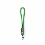 Lanyard muñequera de nailon hecho a medida con pieza metálica color verde manzana septima vista