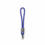 Lanyard muñequera de nailon hecho a medida con pieza metálica color azul real septima vista