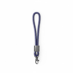 Lanyard muñequera de nailon hecho a medida con pieza metálica color azul ultramarino septima vista