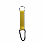 Llavero de cinta de poliéster hecho a medida con mosquetón color amarillo septima vista