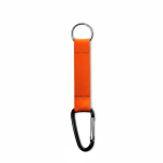 Llavero de cinta de poliéster hecho a medida con mosquetón color naranja septima vista