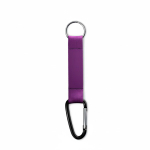 Llavero de cinta de poliéster hecho a medida con mosquetón color morado septima vista