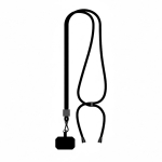 Lanyard ajustable hecho a medida de poliéster para el móvil color negro septima vista