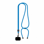 Lanyard ajustable hecho a medida de poliéster para el móvil color azul septima vista