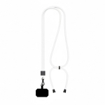 Lanyard ajustable hecho a medida de poliéster para el móvil color blanco septima vista