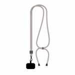 Lanyard ajustable hecho a medida de poliéster para el móvil color gris septima vista
