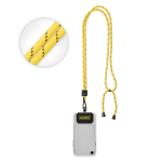 Lanyard ajustable hecho a medida de poliéster para el móvil color amarillo quinta vista