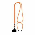 Lanyard ajustable hecho a medida de poliéster para el móvil color naranja septima vista