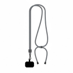 Lanyard ajustable hecho a medida de poliéster para el móvil color gris oscuro septima vista