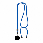 Lanyard ajustable hecho a medida de poliéster para el móvil color azul real septima vista