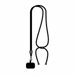 Lanyard bicolor ajustable hecho a medida hecho de RPET para el móvil color negro septima vista