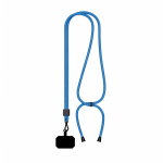 Lanyard bicolor ajustable hecho a medida hecho de RPET para el móvil color azul septima vista