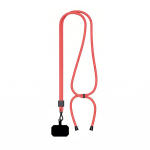 Lanyard bicolor ajustable hecho a medida hecho de RPET para el móvil color rojo septima vista