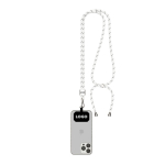 Lanyard bicolor ajustable hecho a medida hecho de RPET para el móvil color blanco
