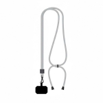 Lanyard bicolor ajustable hecho a medida hecho de RPET para el móvil color gris septima vista