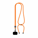 Lanyard bicolor ajustable hecho a medida hecho de RPET para el móvil color naranja septima vista