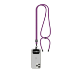Lanyard bicolor ajustable hecho a medida hecho de RPET para el móvil color morado