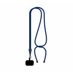 Lanyard bicolor ajustable hecho a medida hecho de RPET para el móvil color azul ultramarino septima vista