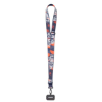 Lanyard portacredencial ajustable hecho a medida de RPET para sublimar color blanco
