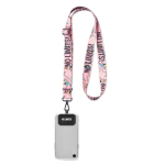 Lanyard portacredencial ajustable hecho a medida de RPET para sublimar color blanco