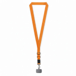 Portateléfono hecho a medida de cinta bandolera tejida ajustable color naranja septima vista