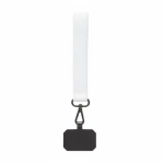 Lanyard muñequera para móvil hecho a medida con parche personalizable color blanco septima vista