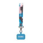 Lanyard muñequera para móvil hecho a medida con parche personalizable color blanco