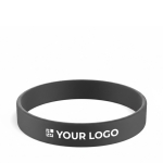 Pulsera de silicona hecha a medida para eventos 100% personalizable color negro vista de impresión
